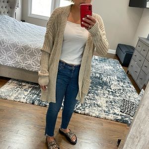 Tan cardigan. Size small